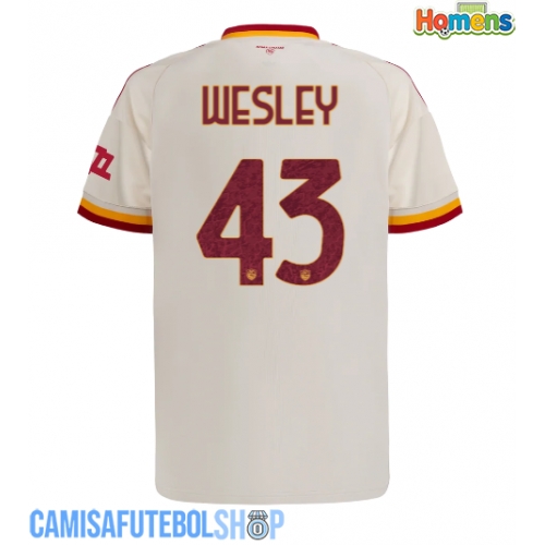 Camisa de time de futebol AS Roma Wesley Franca #43 Replicas 2º Equipamento 2026-27 Manga Curta